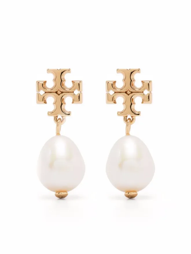 Tory Burch Tory Burch Kira パール ダブルフープ イヤリング - ゴールドの商品画像
