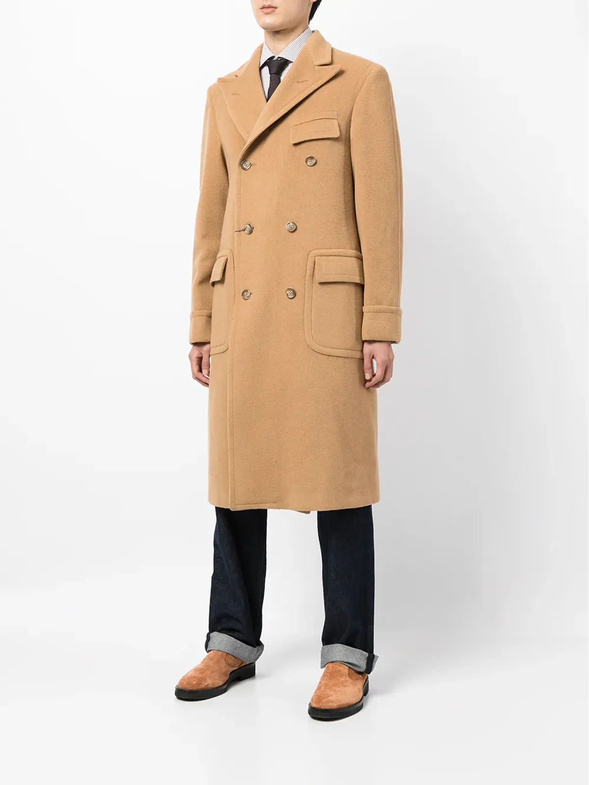 Polo Ralph Lauren ダブルブレストトップコート ブラウン - 画像3