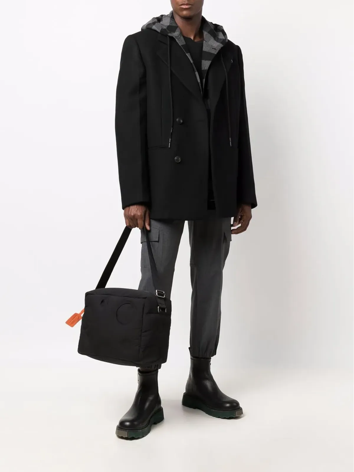 Off-White ダブルブレストショートコート - 画像2