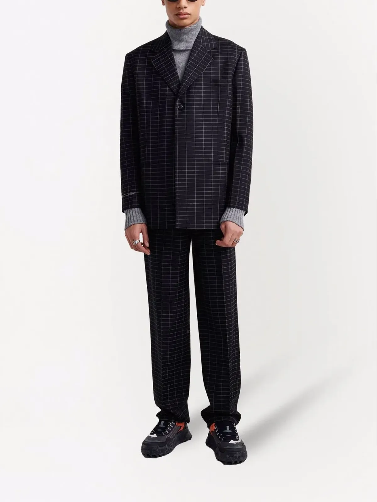 Off-White チェック柄シングルブレストブレザー - 画像2