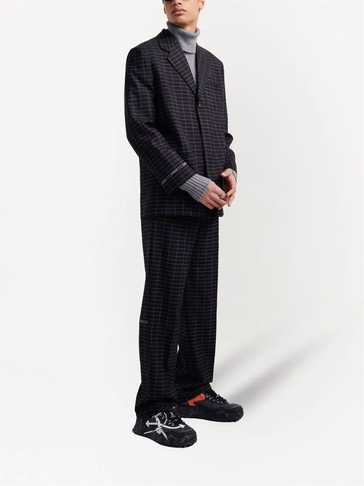 Off-White チェック柄シングルブレストブレザー - 画像3