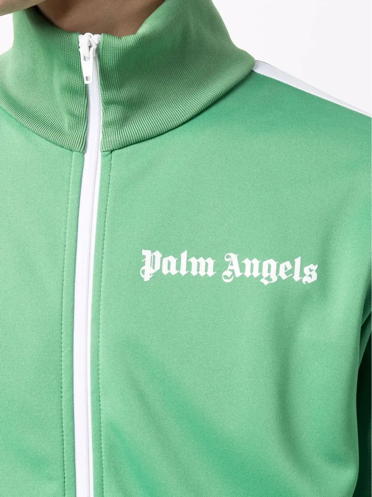 Palm Angels ロゴプリントジップフロント トラックジャケット グリーン - 画像5