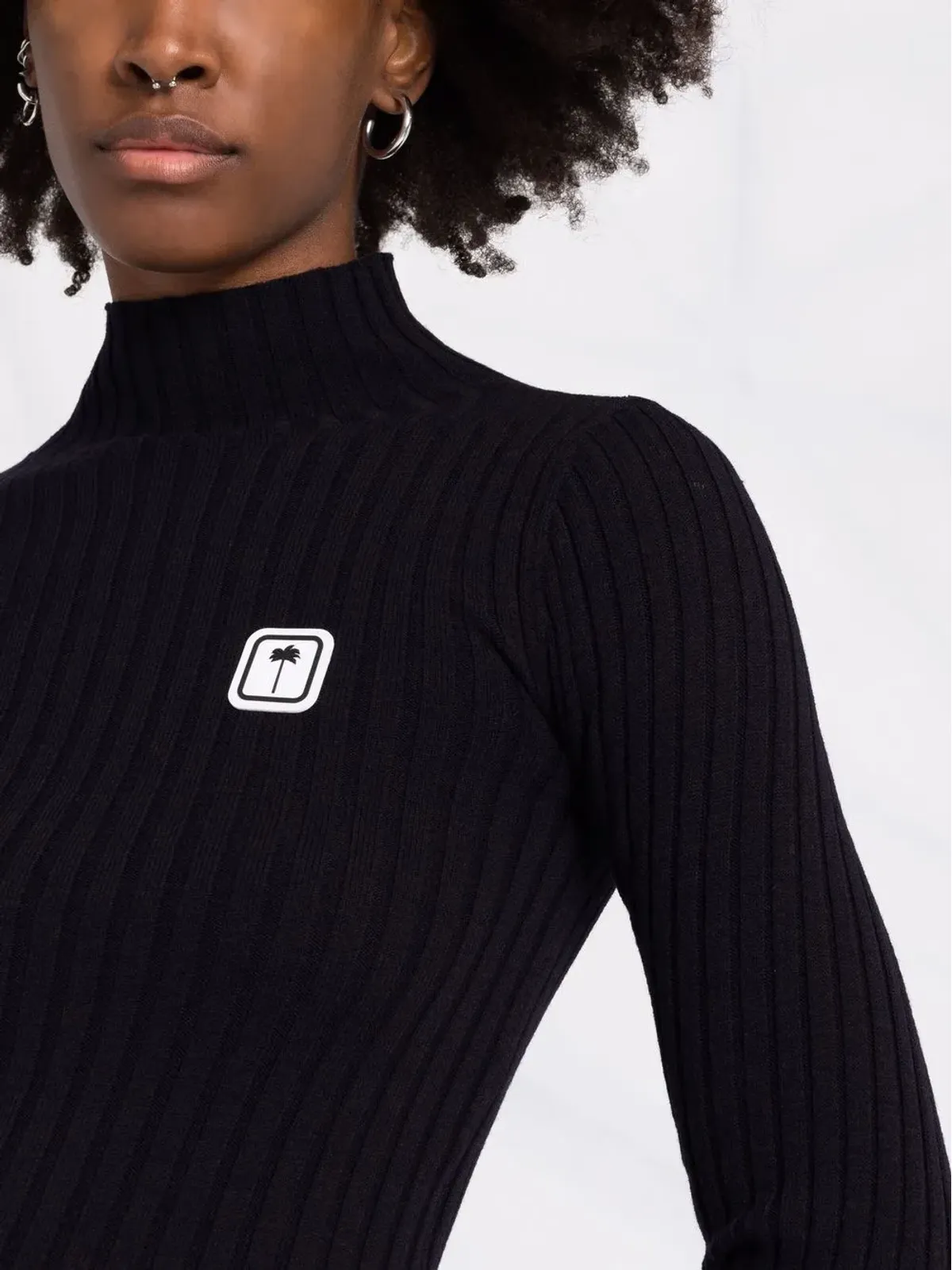 Palm Angels ロゴパッチニットドレス - ブルー - 画像3