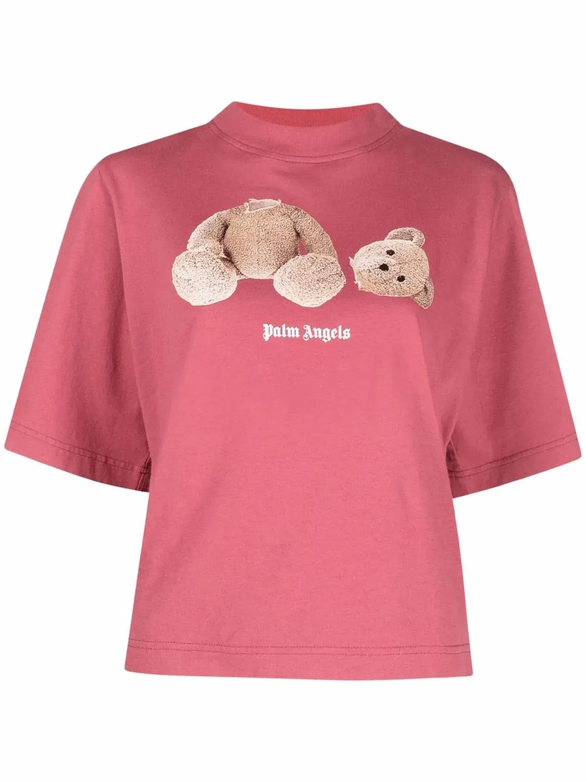 Palm Angels ベアプリント・クロップドTシャツ - ピンク - 画像1