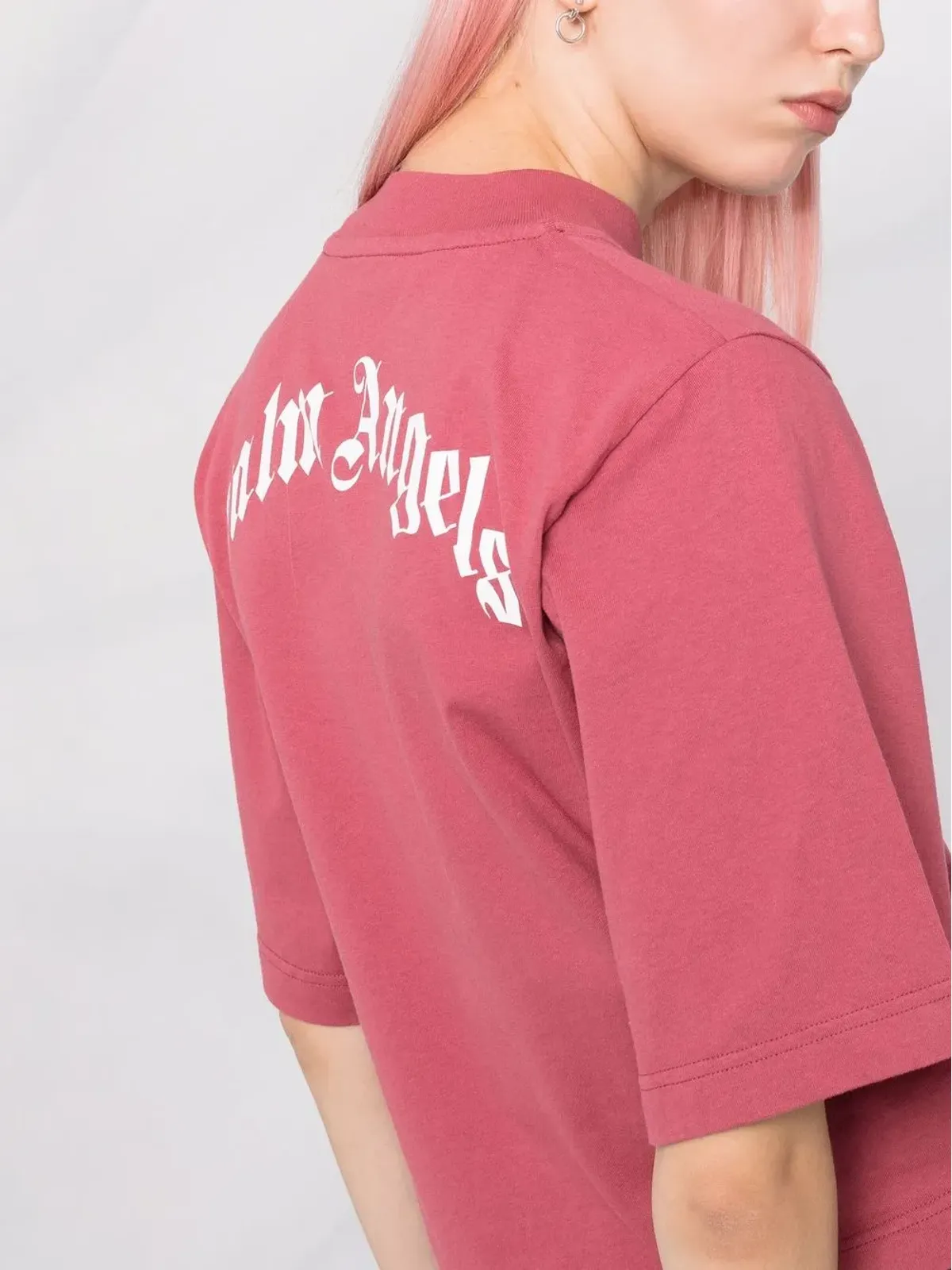 Palm Angels ベアプリント・クロップドTシャツ - ピンク - 画像3