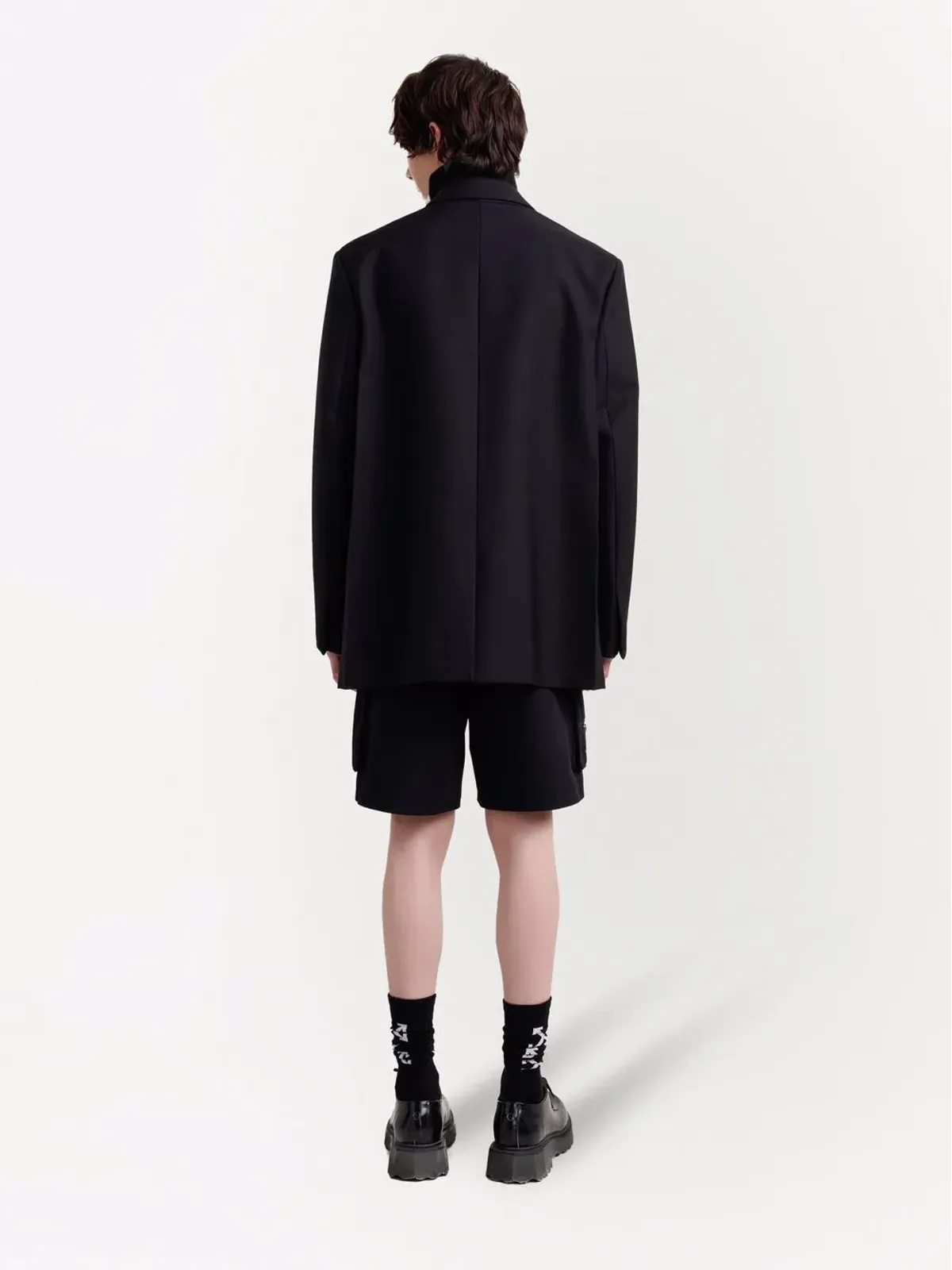 Off-White crease double breasted blazer - Black - 画像4