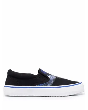 COUNTY OF MILAN Wings-print slip-on sneakers - Black - サムネイル1
