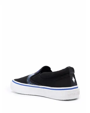 COUNTY OF MILAN Wings-print slip-on sneakers - Black - サムネイル3