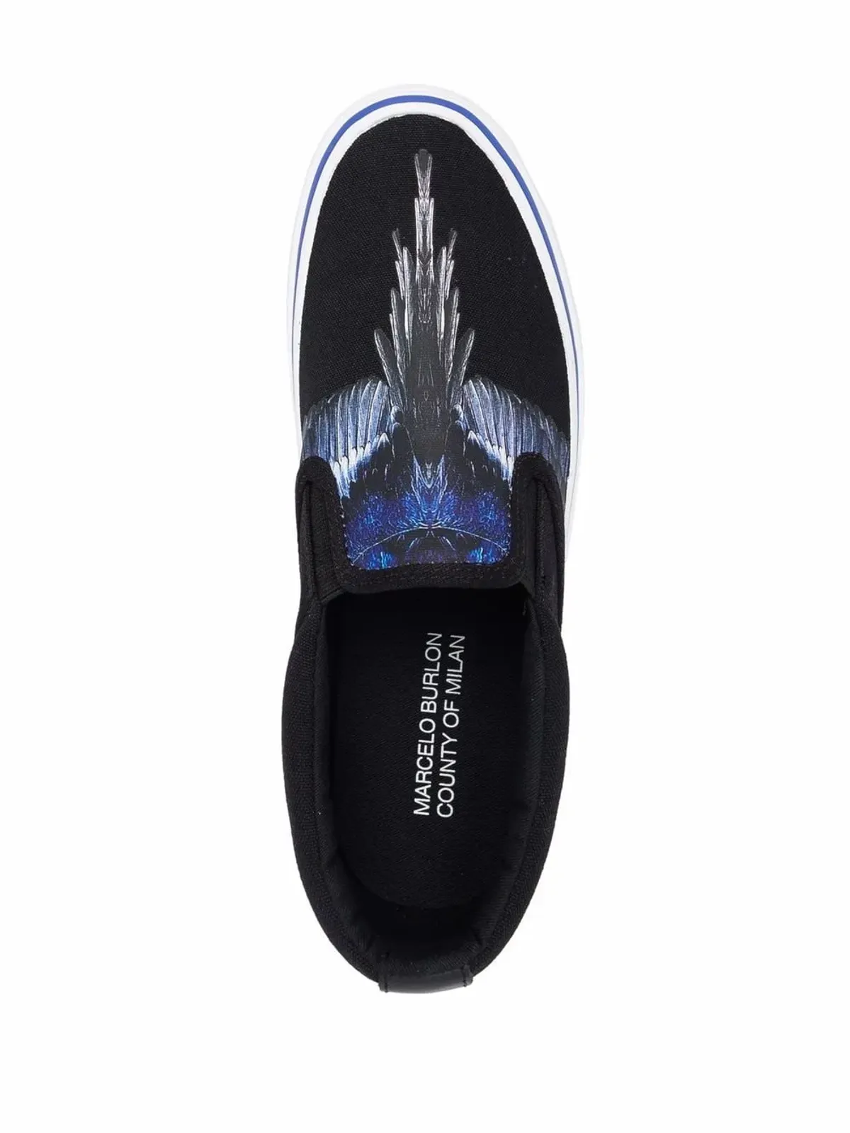 COUNTY OF MILAN Wings-print slip-on sneakers - Black - 画像4