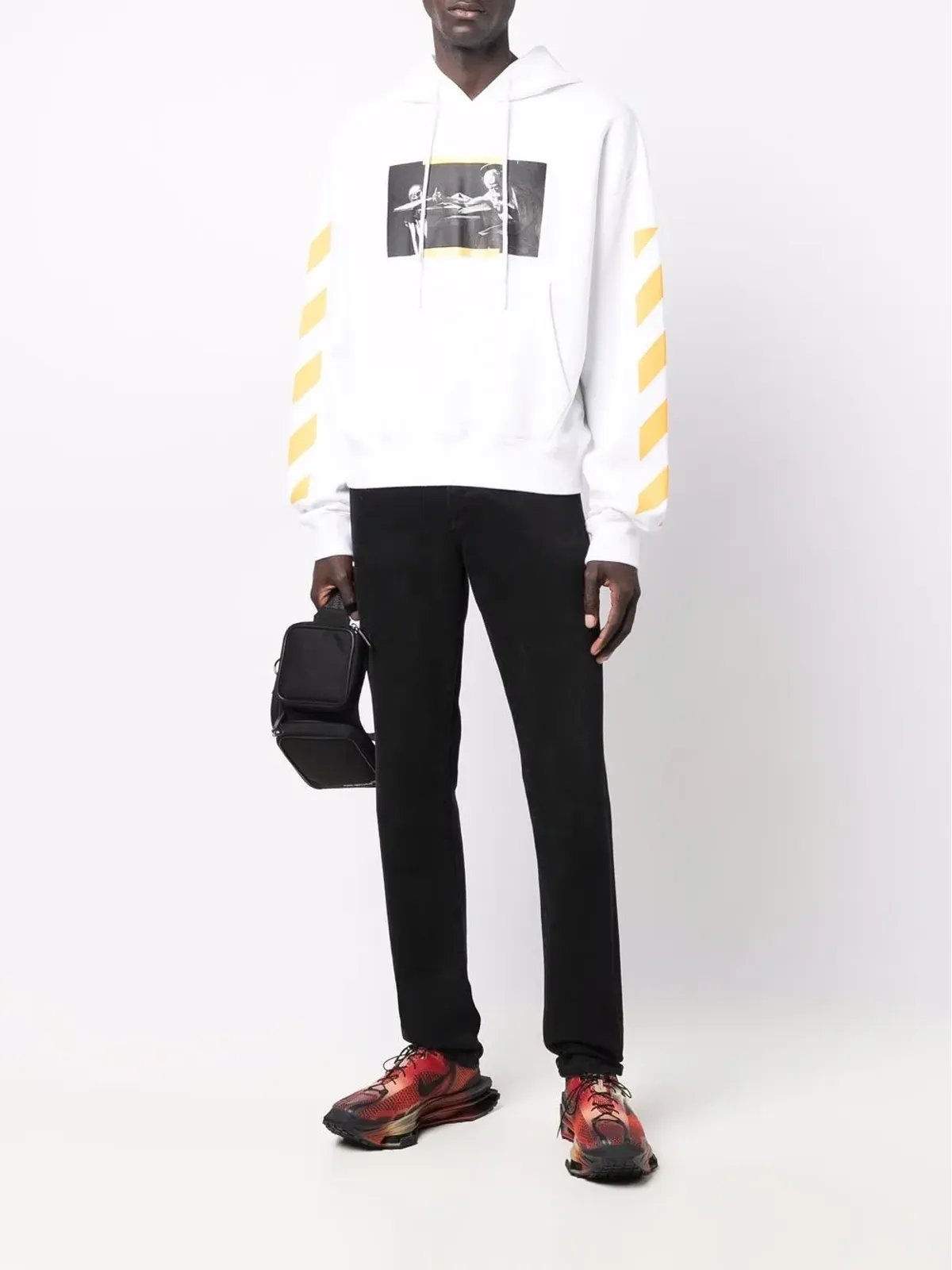 Off-White カラヴァッジョ絵画 Diag-stripe パーカー - 画像2