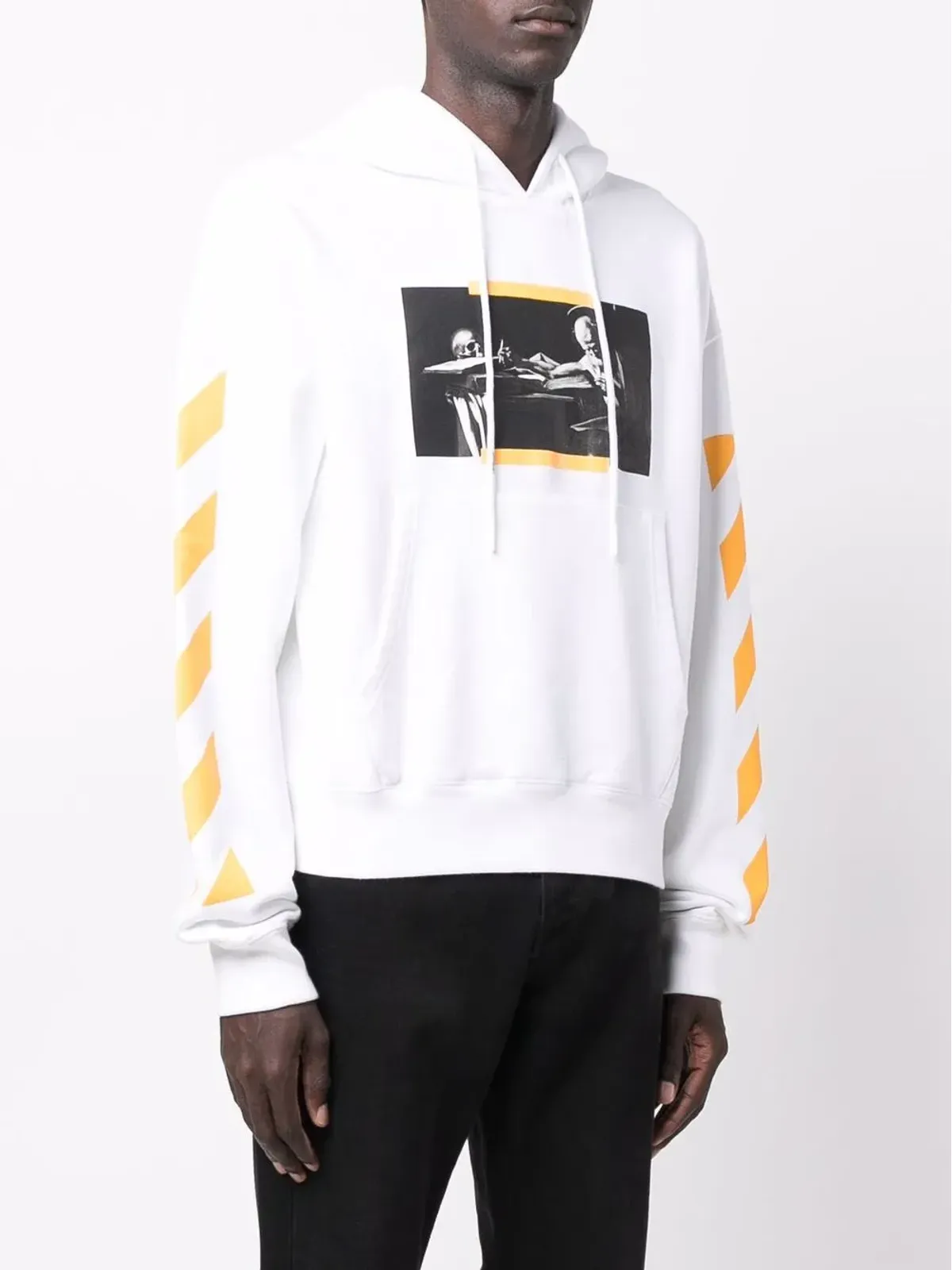 Off-White カラヴァッジョ絵画 Diag-stripe パーカー - 画像3