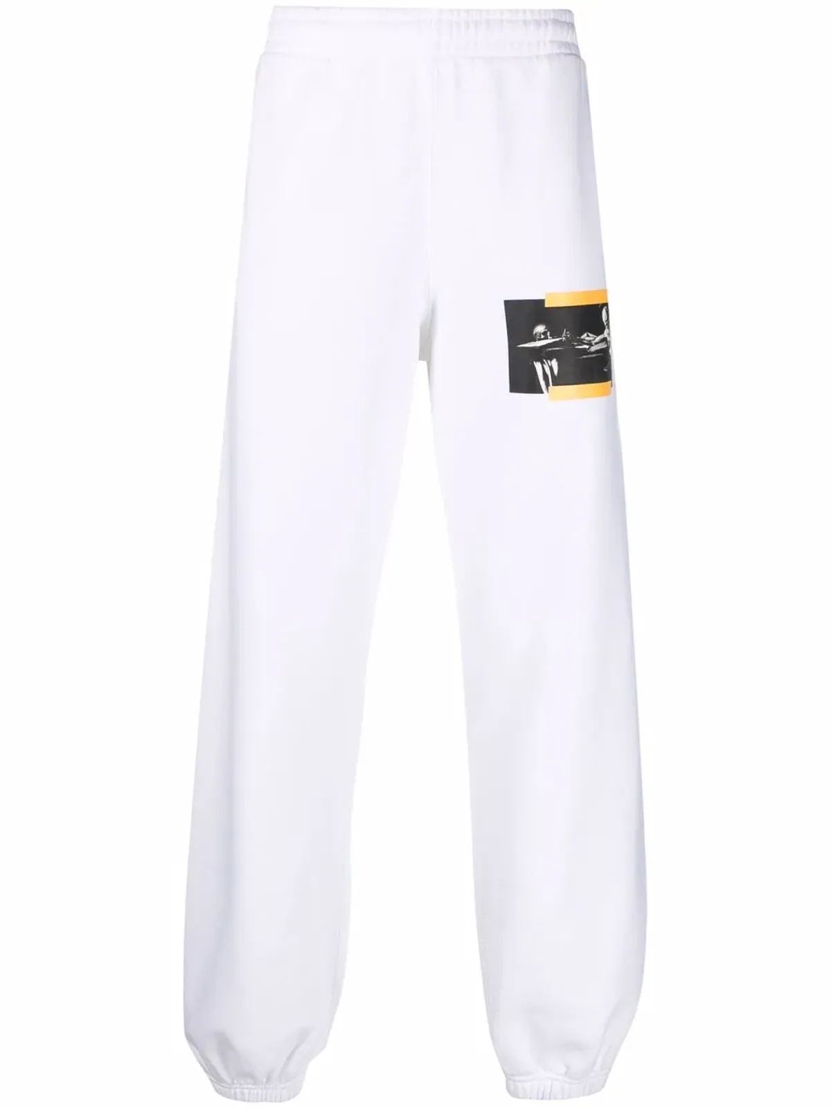 Off-White カラヴァッジョ絵柄入りスリムトラックパンツ - 画像1