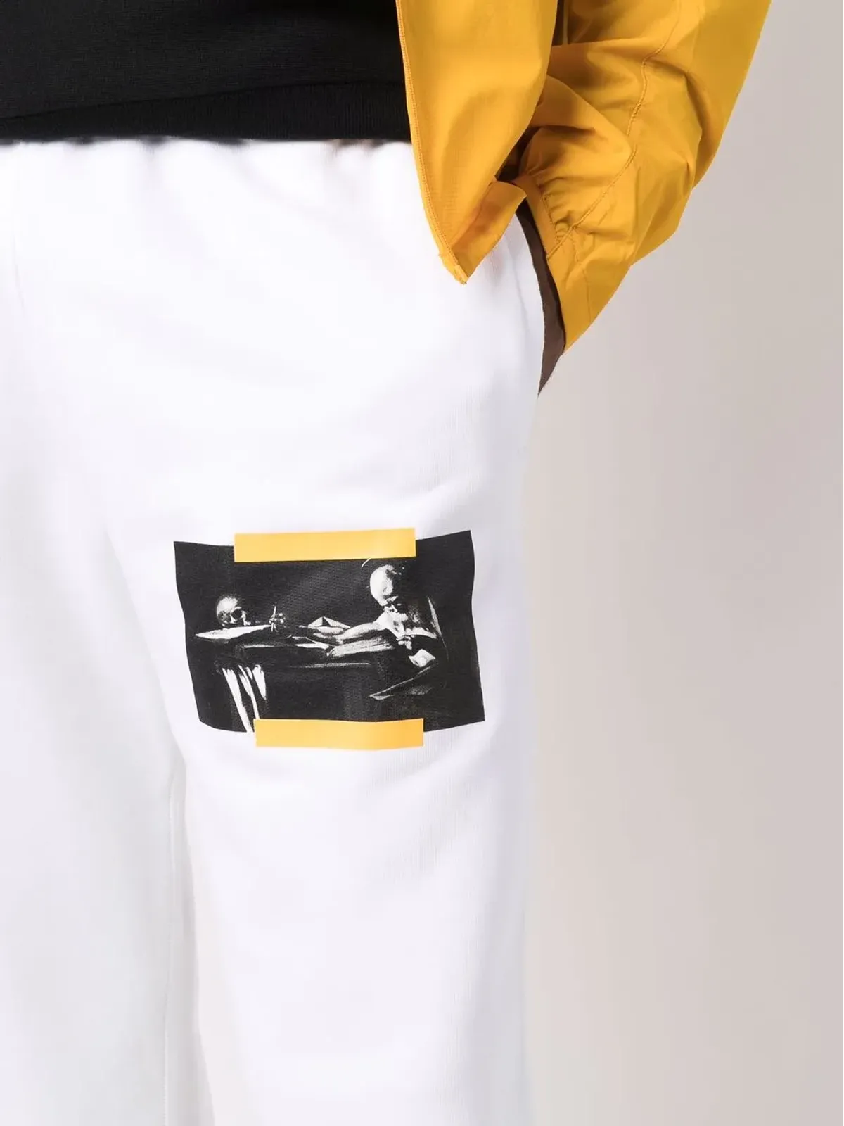 Off-White カラヴァッジョ絵柄入りスリムトラックパンツ - 画像5