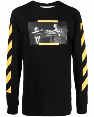 Off-White Caravaggio print long-sleeve T-shirt - Black - サムネイル1