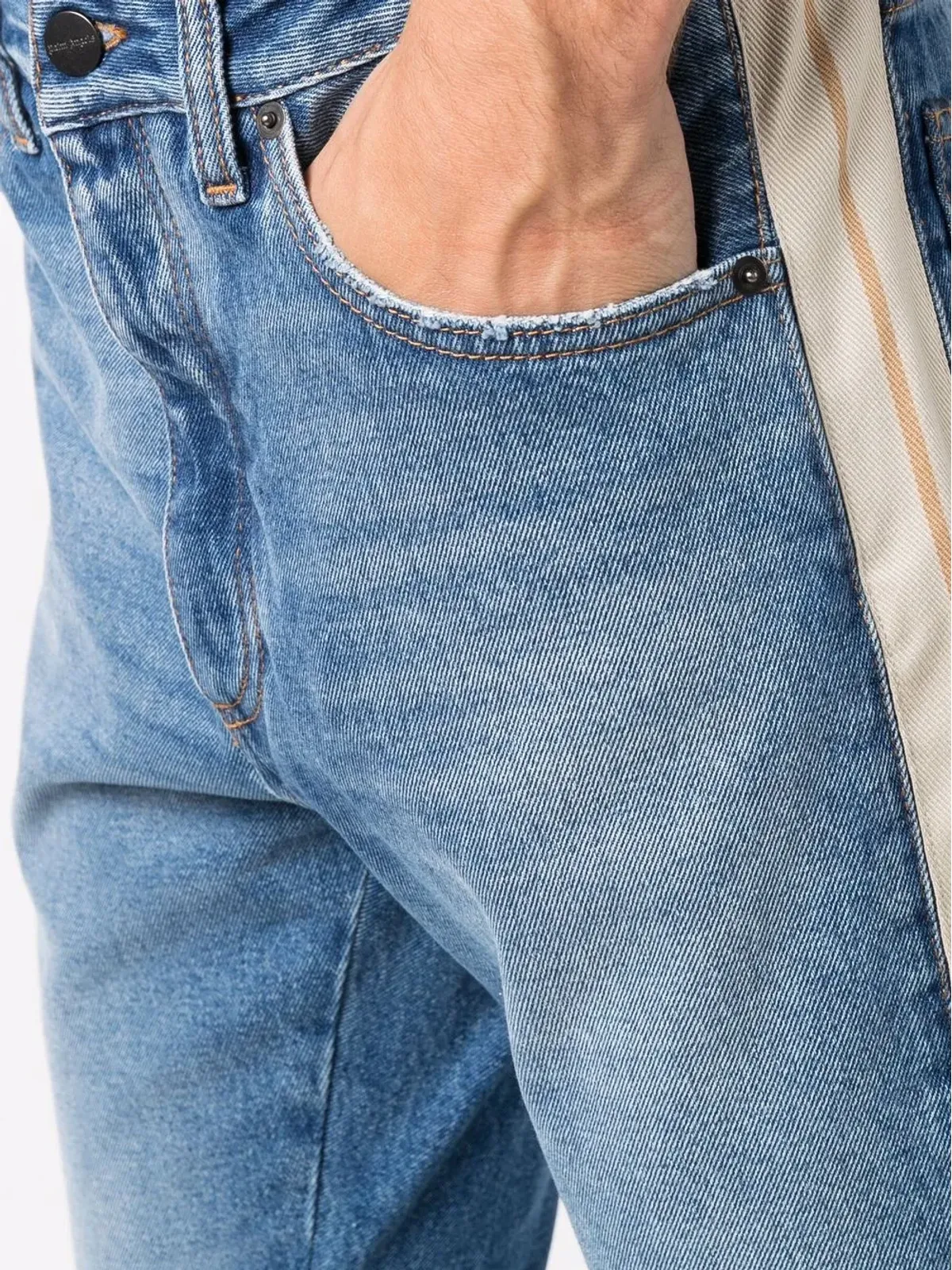 Palm Angels side-stripe straight-leg jeans - Blue - 画像5