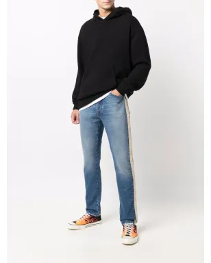 Palm Angels side-stripe straight-leg jeans - Blue - サムネイル2