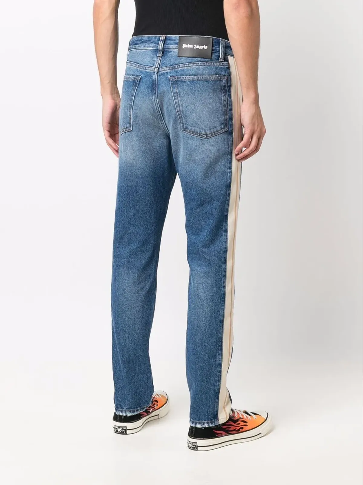 Palm Angels side-stripe straight-leg jeans - Blue - 画像4