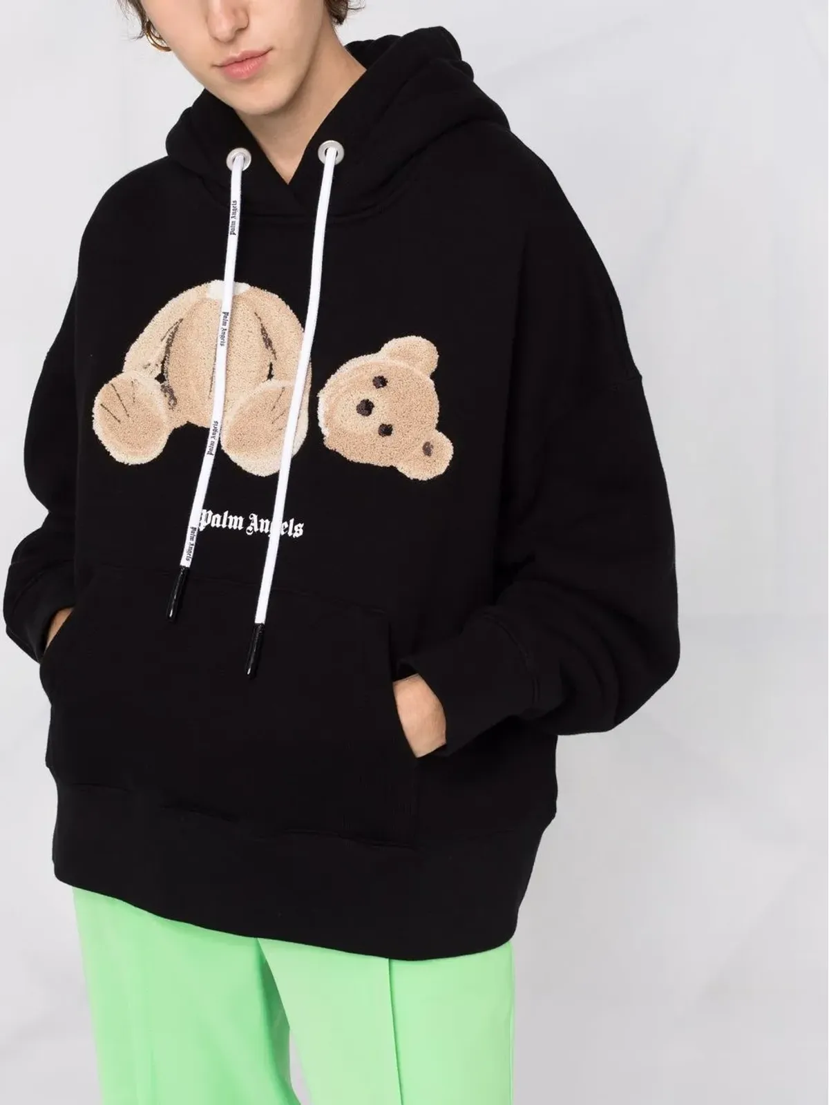 Palm Angels Broken Bear コットン フーディー - 画像5
