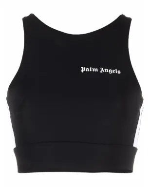 Palm Angels サイドストライプ クロップドトップ - ブラック - サムネイル1