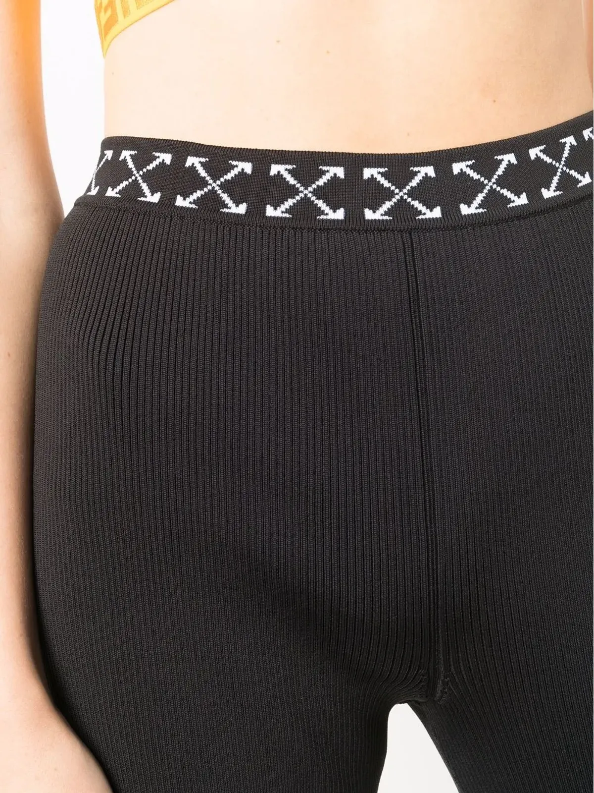 Off-White アローズロゴ入りリブパンツ - 画像5
