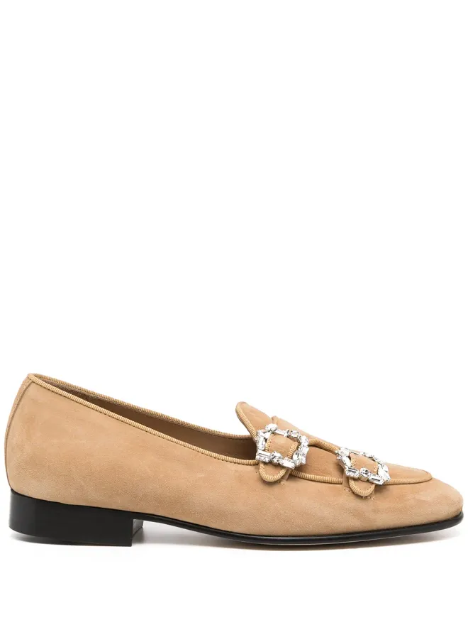 Edhen Milano Edhen Milano クリスタルバックル ローファー - ブラウンの商品画像