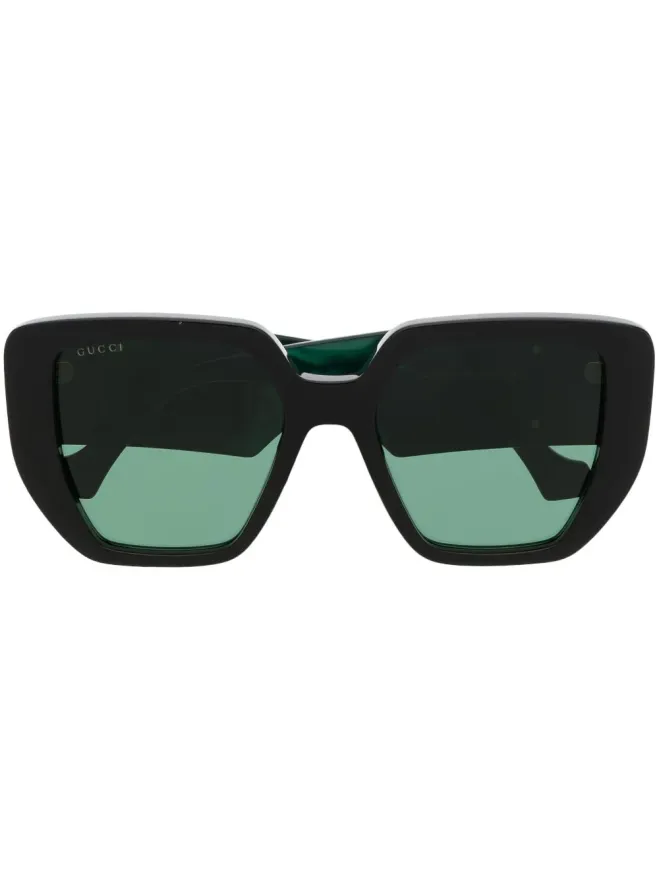 Gucci Eyewear Gucci Eyewear インターロッキングG オーバーサイズフレーム サングラス - ブラックの商品画像