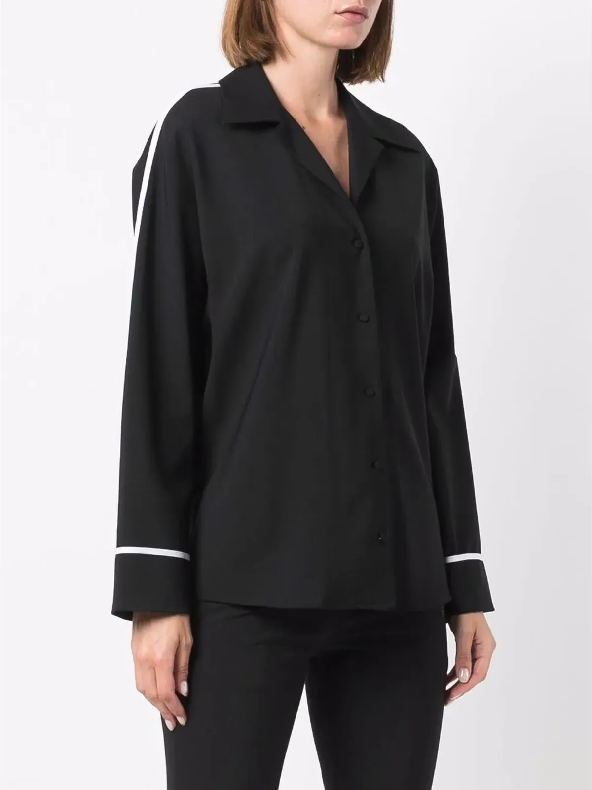 Off-White ロゴプリント パジャマシャツ - ブラック - 画像3