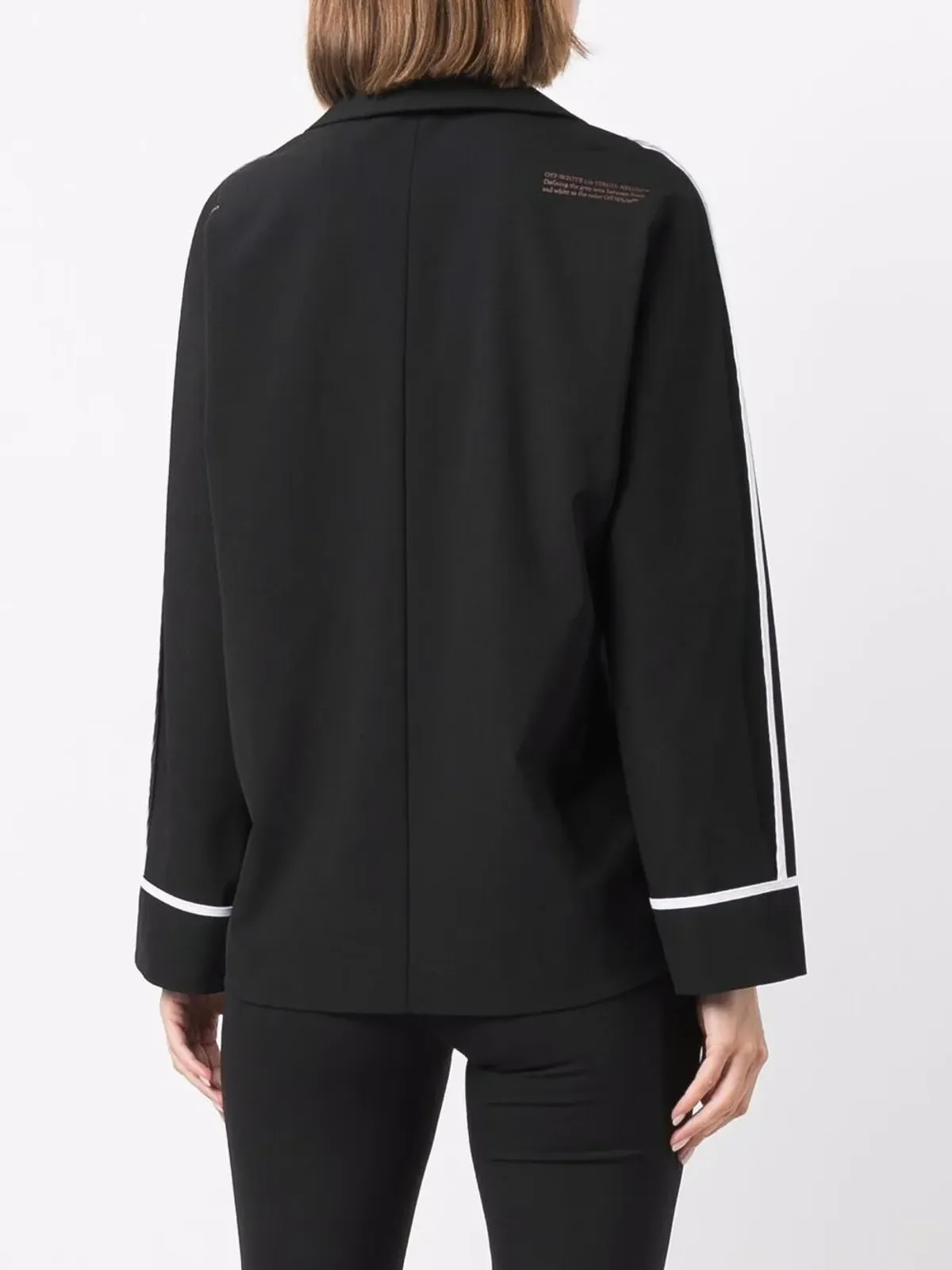 Off-White ロゴプリント パジャマシャツ - ブラック - 画像4