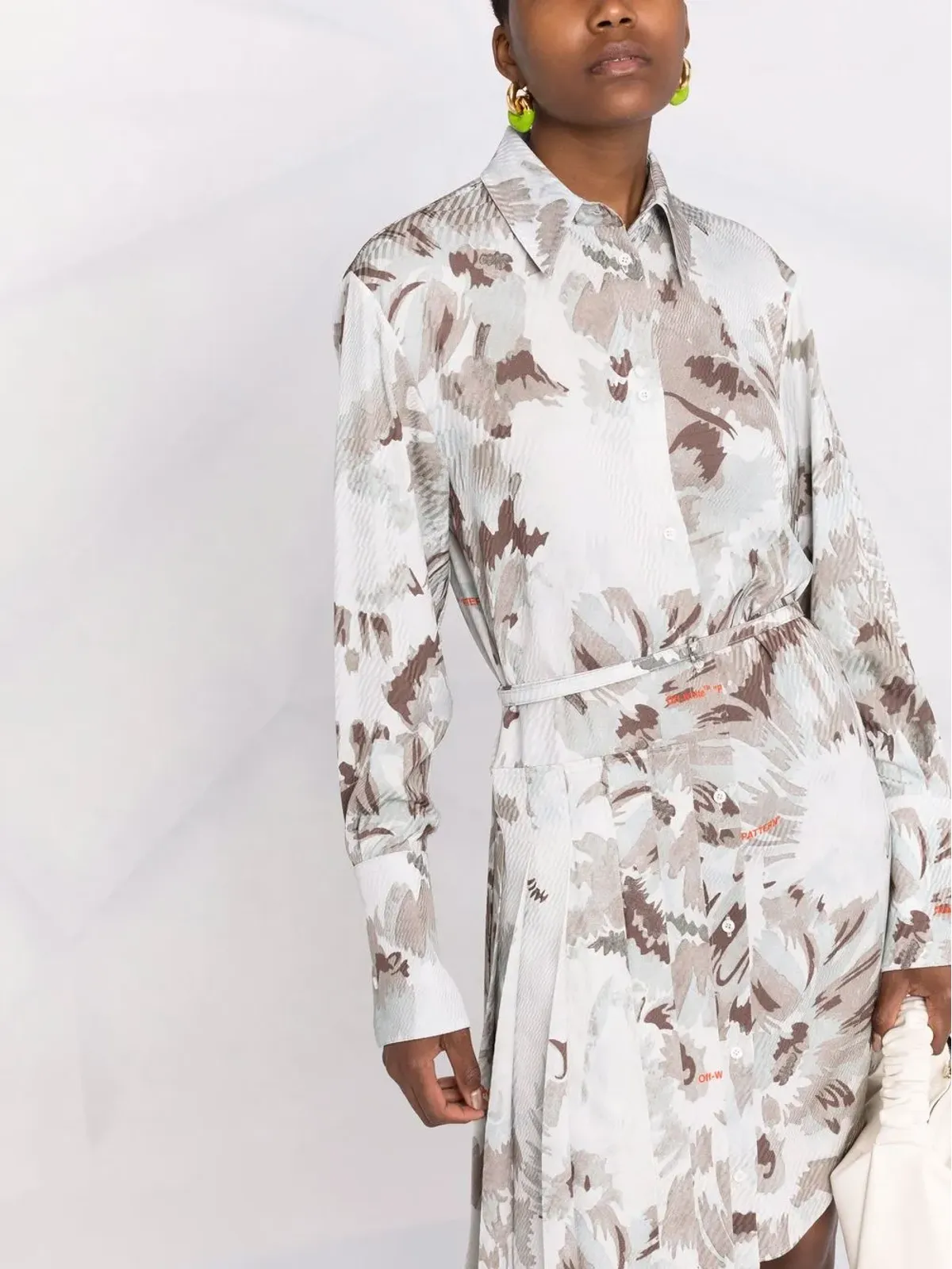 Off-White アシンメトリックフローラルシャツドレス - 画像5