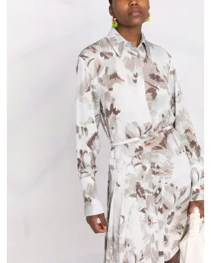 Off-White アシンメトリックフローラルシャツドレス - サムネイル5