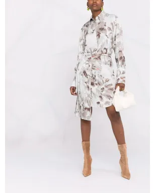Off-White アシンメトリックフローラルシャツドレス - サムネイル2
