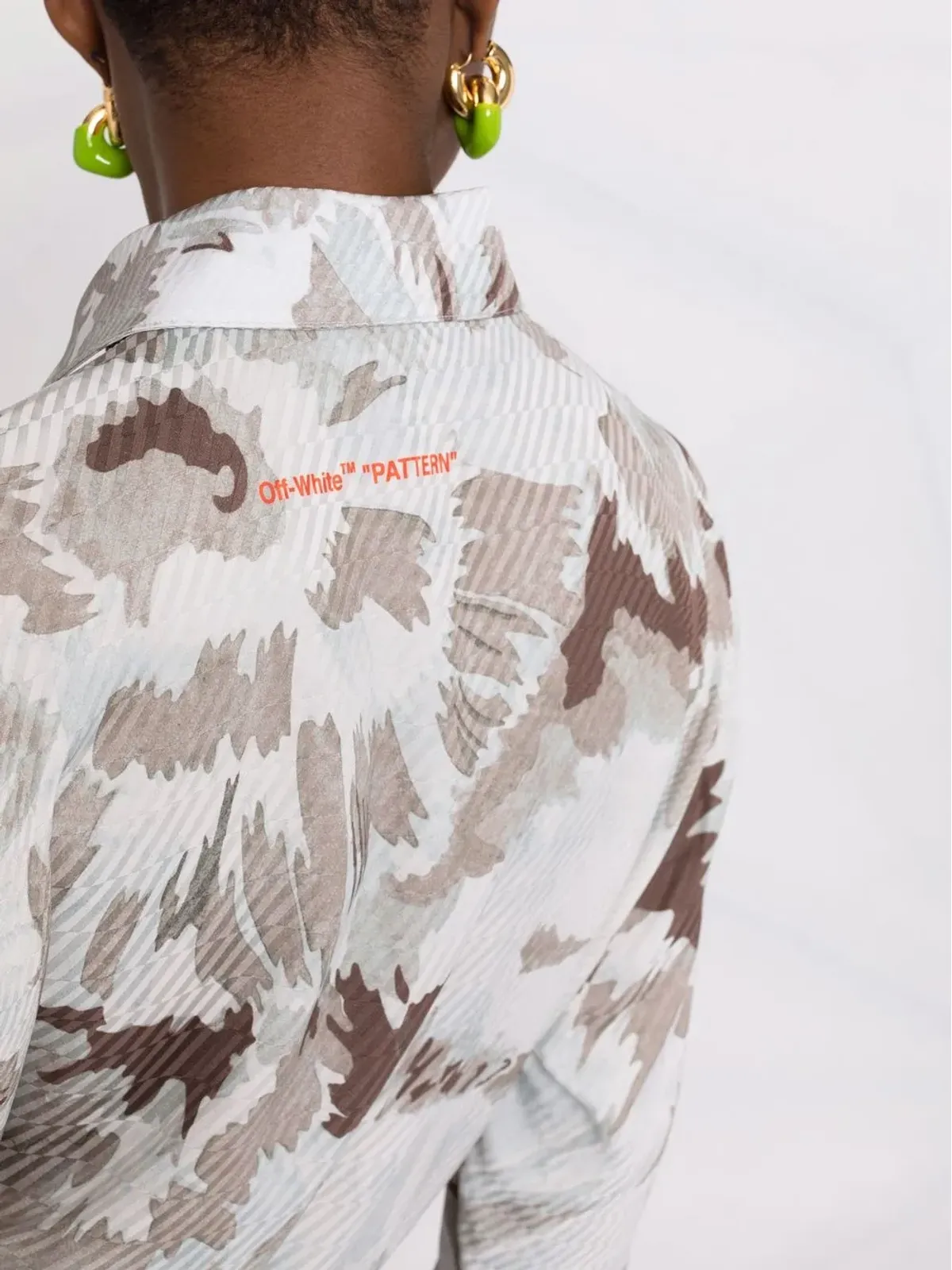 Off-White アシンメトリックフローラルシャツドレス - 画像3