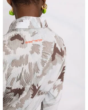Off-White アシンメトリックフローラルシャツドレス - サムネイル3