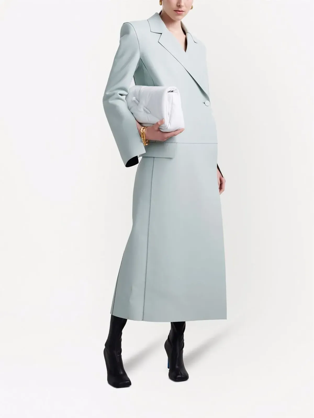 Off-White Cardbox leather coat - Green - 画像2