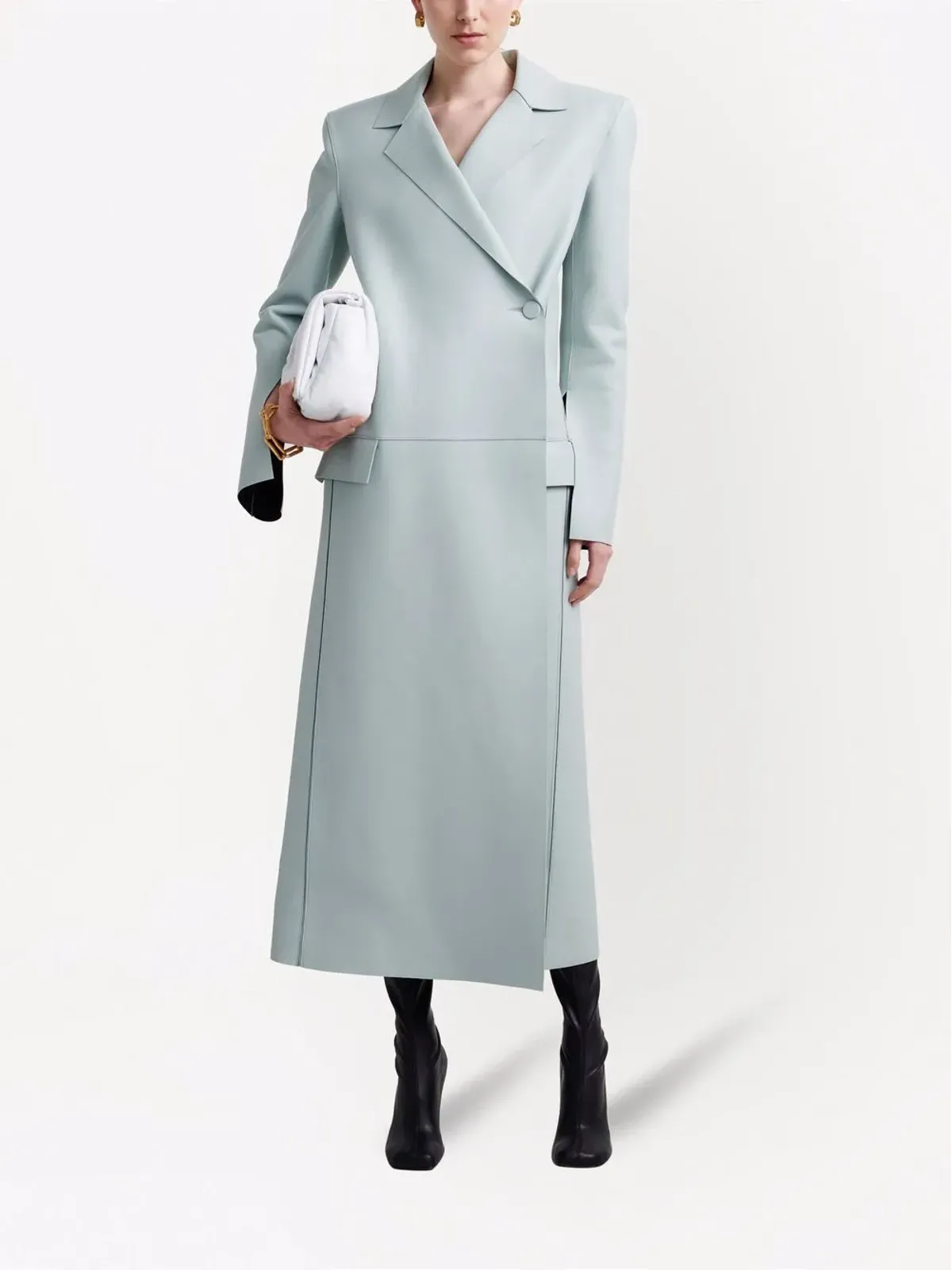Off-White Cardbox leather coat - Green - 画像3