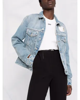 Off-White リブ編み ロゴプリント Tシャツ - サムネイル5