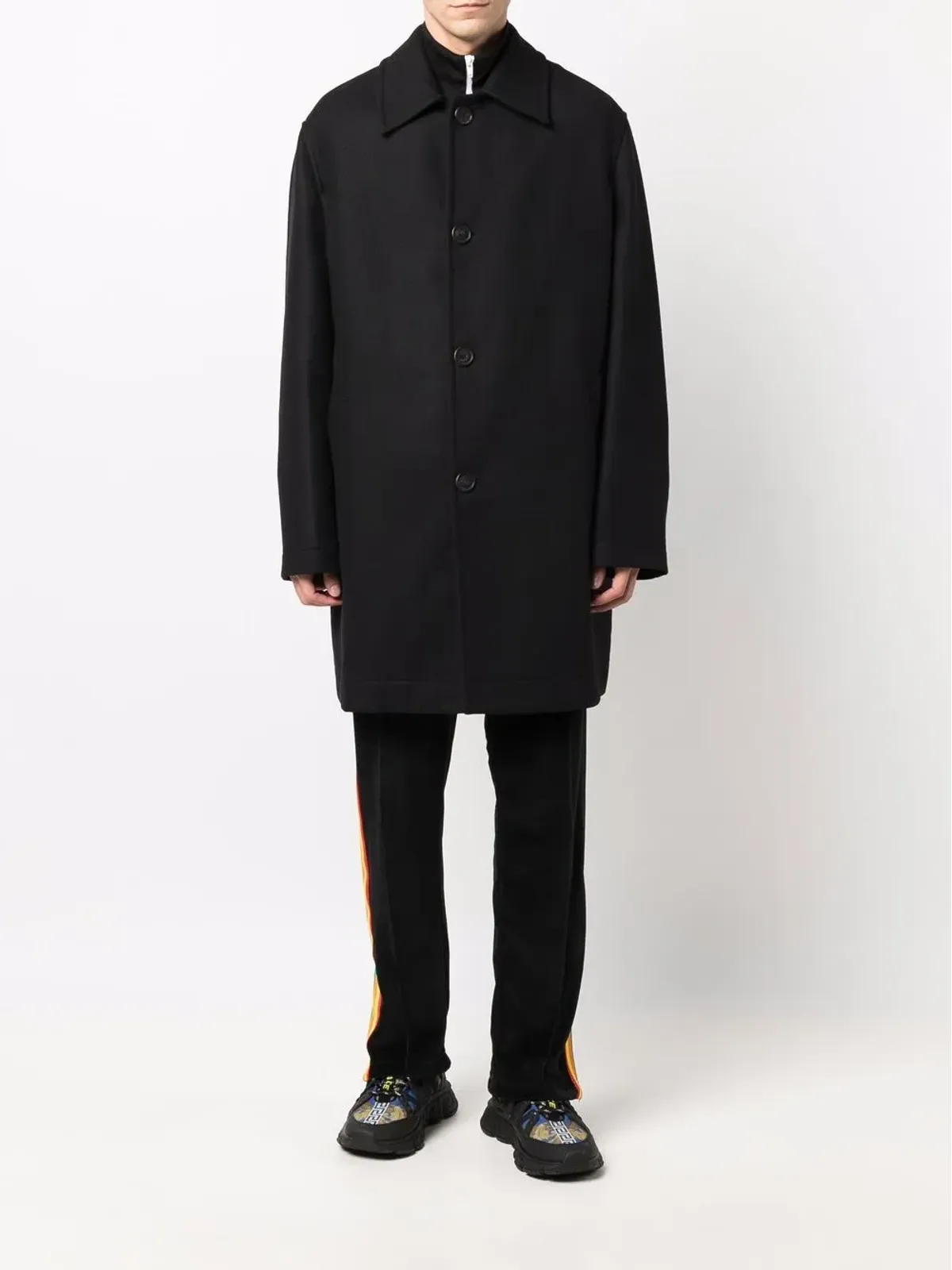 Palm Angels シングルブレスト ロゴプリント コート - 画像3