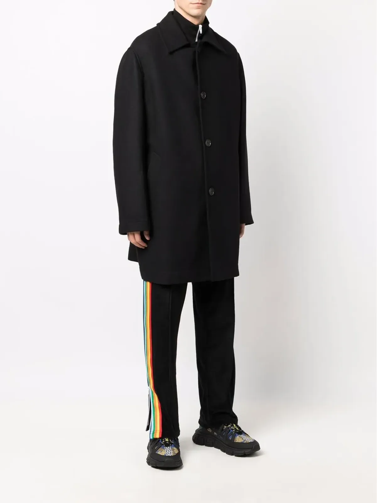 Palm Angels シングルブレスト ロゴプリント コート - 画像4