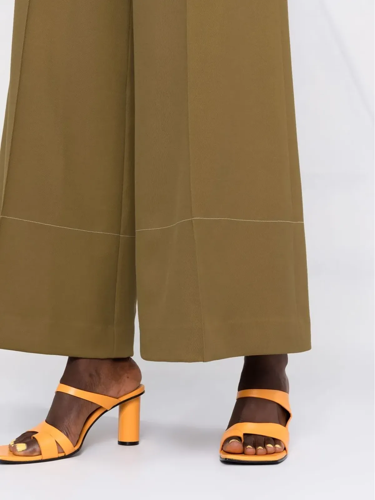 10 CORSO COMO ハイウエストベルト付きワイドレッグパンツ - 画像3