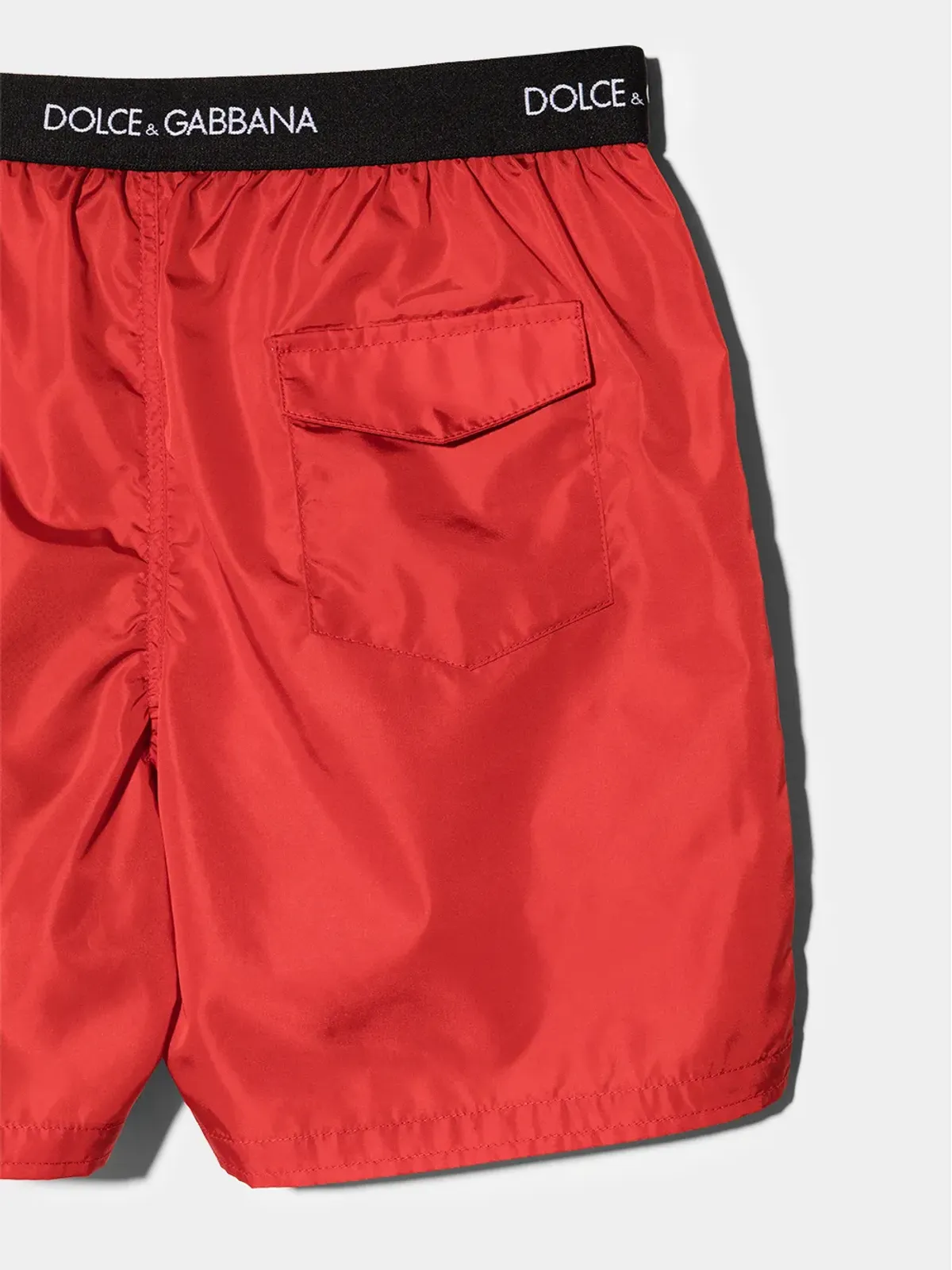 Dolce & Gabbana Kids ロゴウエストバンド付きスイムショーツ - レッド - 画像5