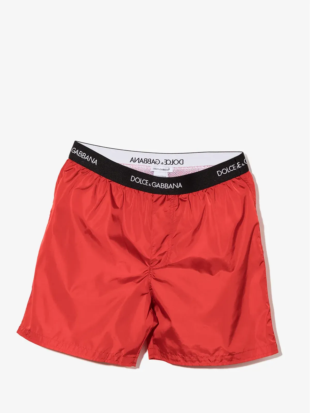 Dolce & Gabbana Kids ロゴウエストバンド付きスイムショーツ - レッド - 画像2