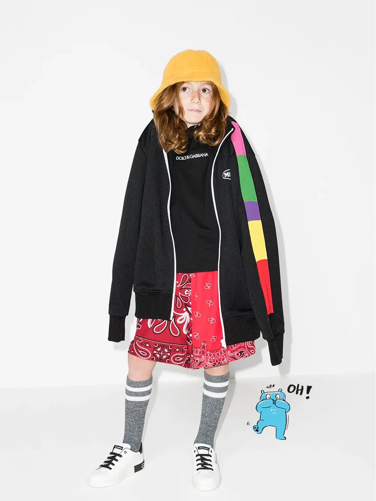 Dolce & Gabbana Kids ロゴプリント 半袖 コットン Tシャツ（ブラック） - 画像5