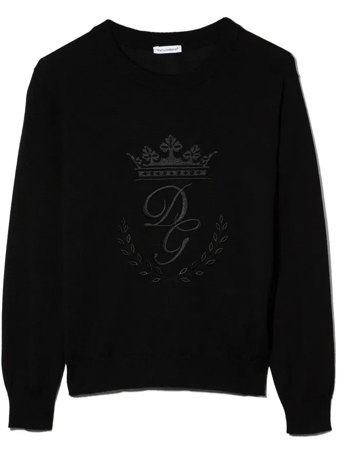 Dolce & Gabbana Kids Dolce & Gabbana Kids Heritage クルーネック ジャンパー - ブラックの商品画像