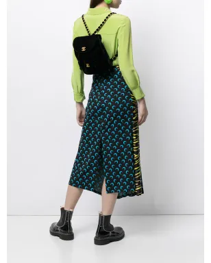 CHANEL ビンテージ 1990 Duma ダイヤモンドキルティング バックパック - ブラック - サムネイル2