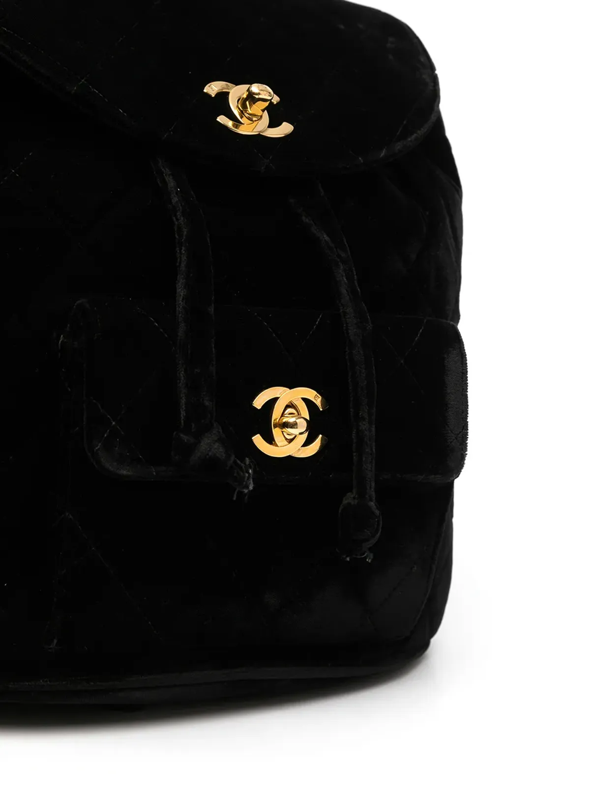 CHANEL ビンテージ 1990 Duma ダイヤモンドキルティング バックパック - ブラック - 画像4