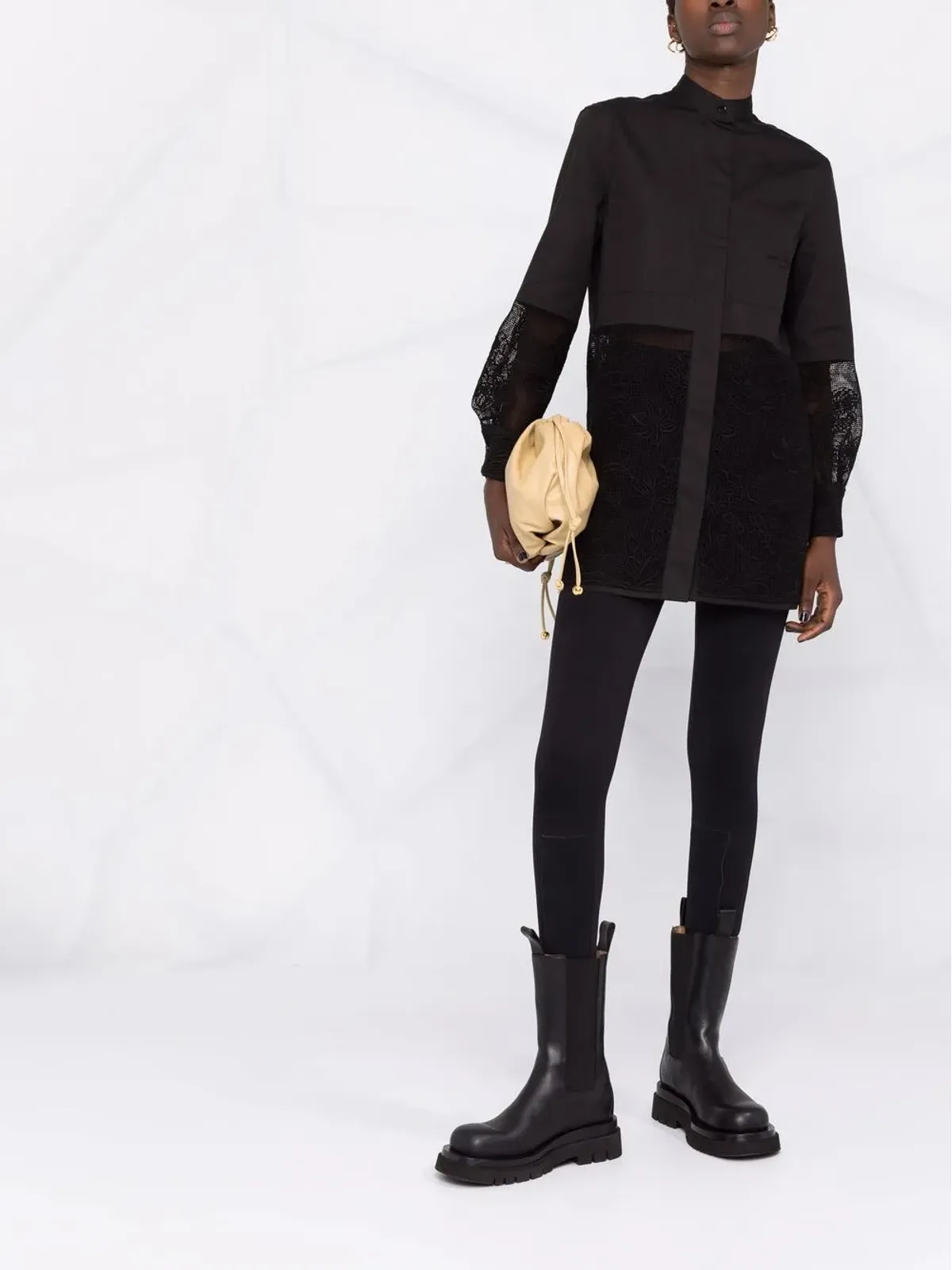 Ferragamo ロングライン コルドネット レースシャツ - 画像2