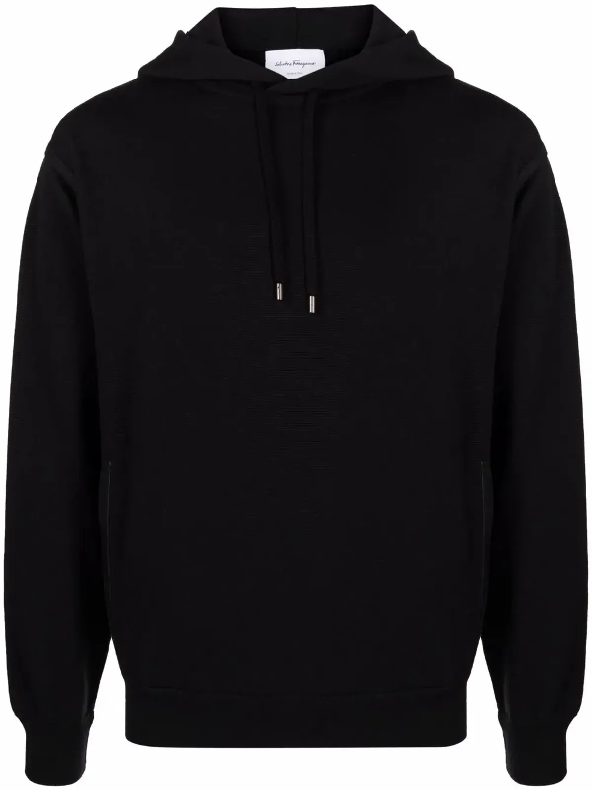 Ferragamo 長袖コットンフーディー - ブラック - 画像1