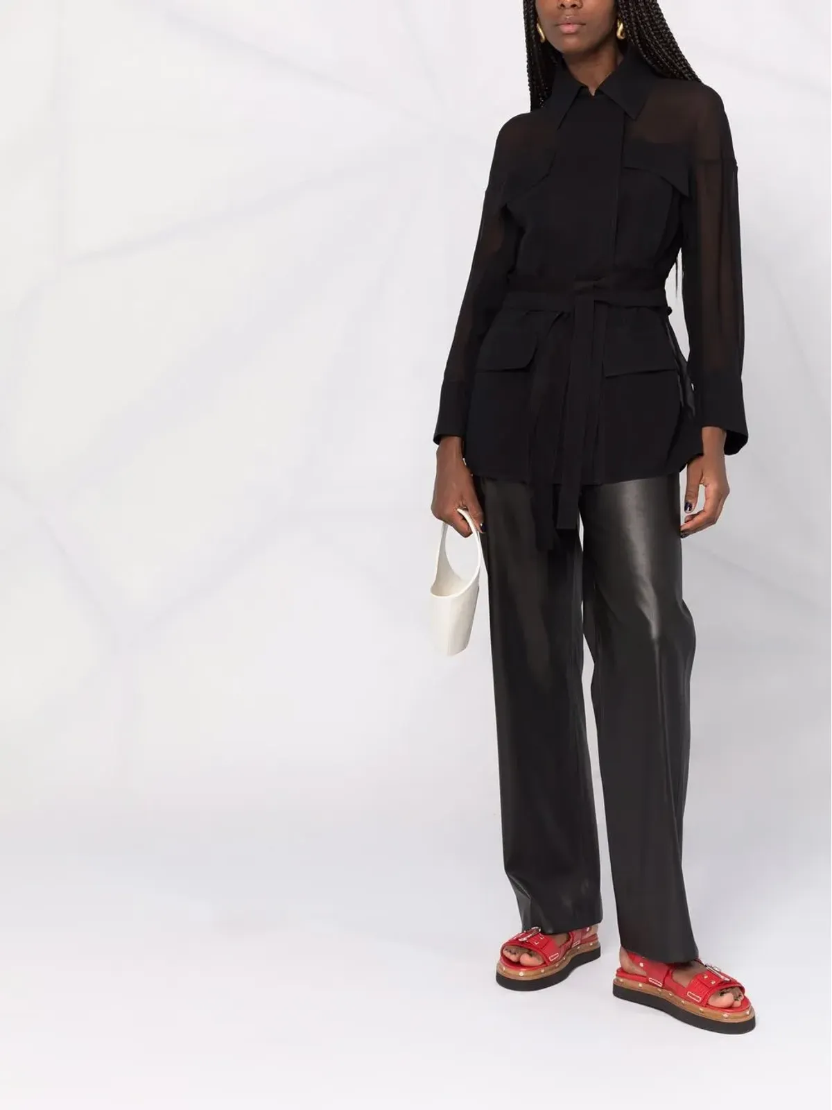 Ferragamo タイ留め付きシャツジャケット - 画像2