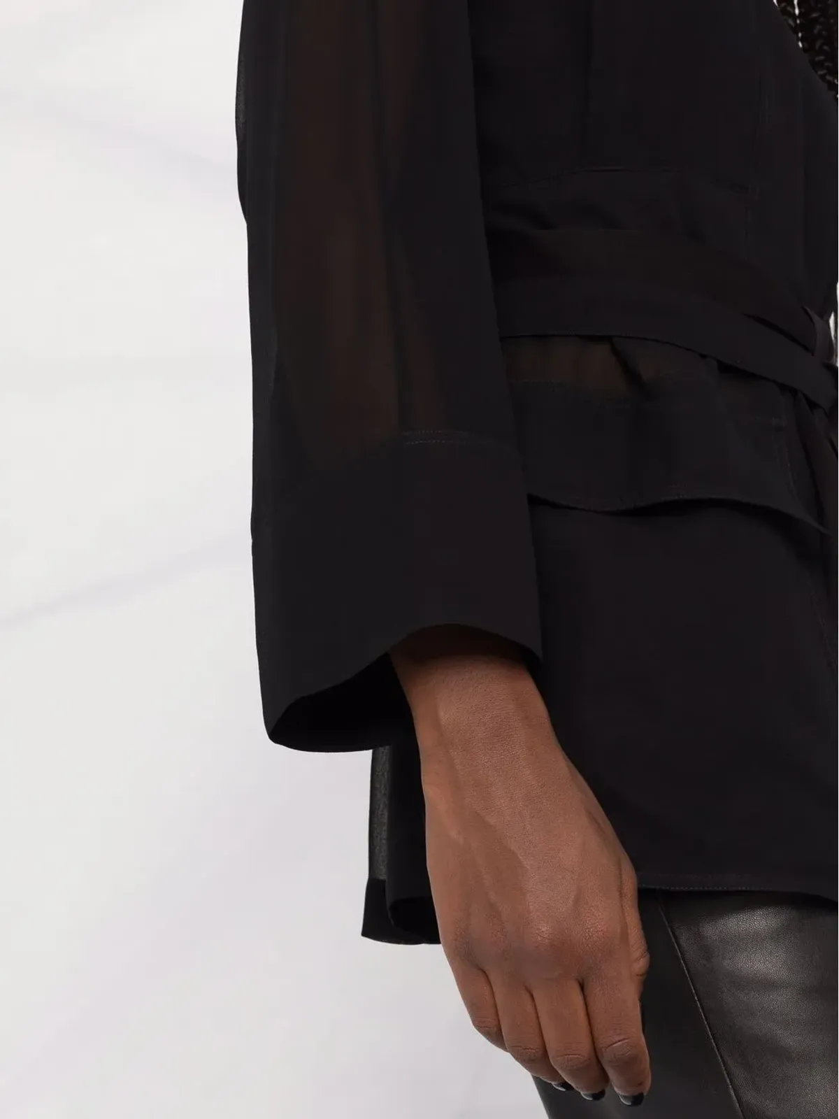 Ferragamo タイ留め付きシャツジャケット - 画像3