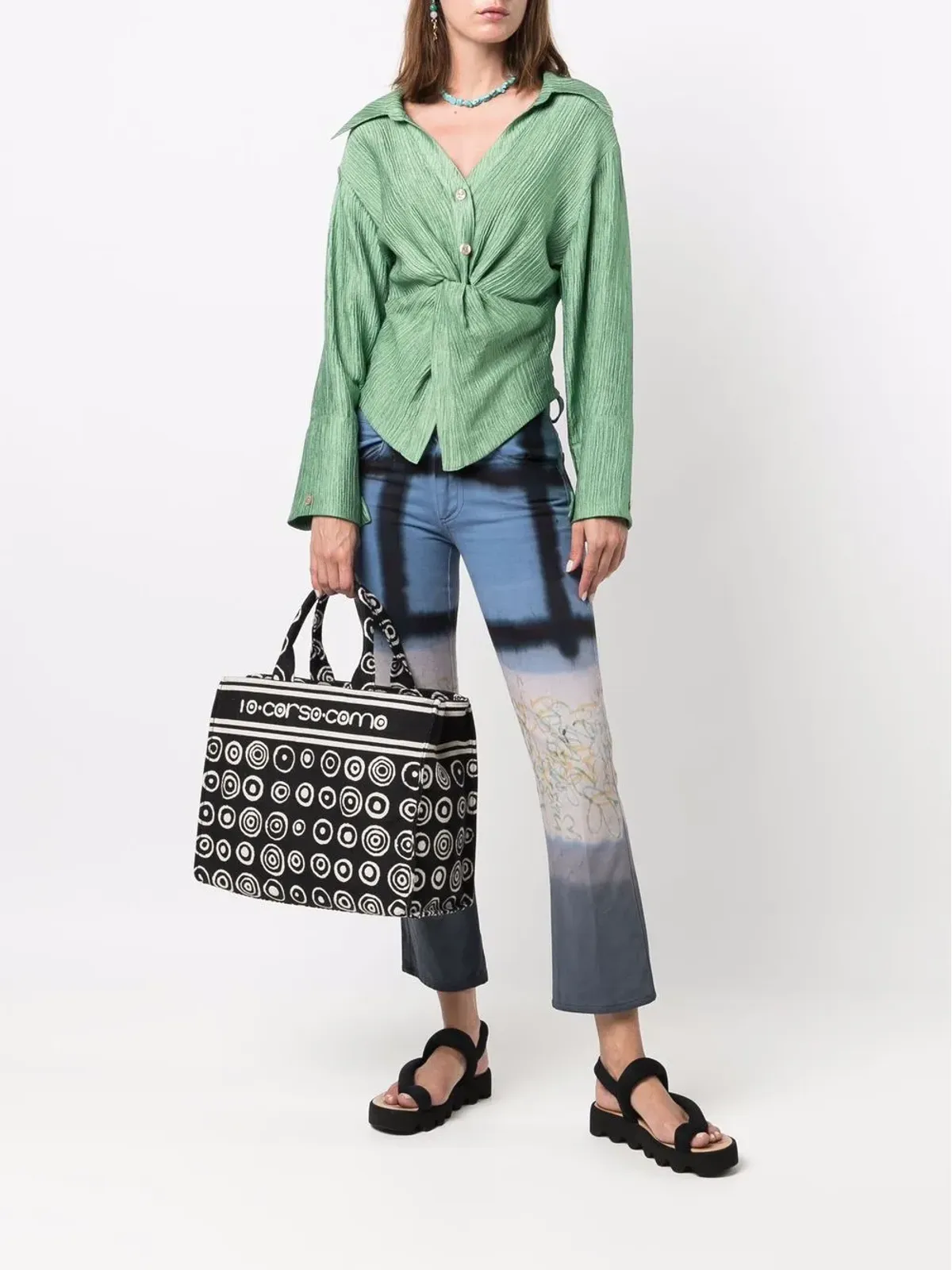 10 CORSO COMO グラフィックプリント キャンバス トート - 画像2